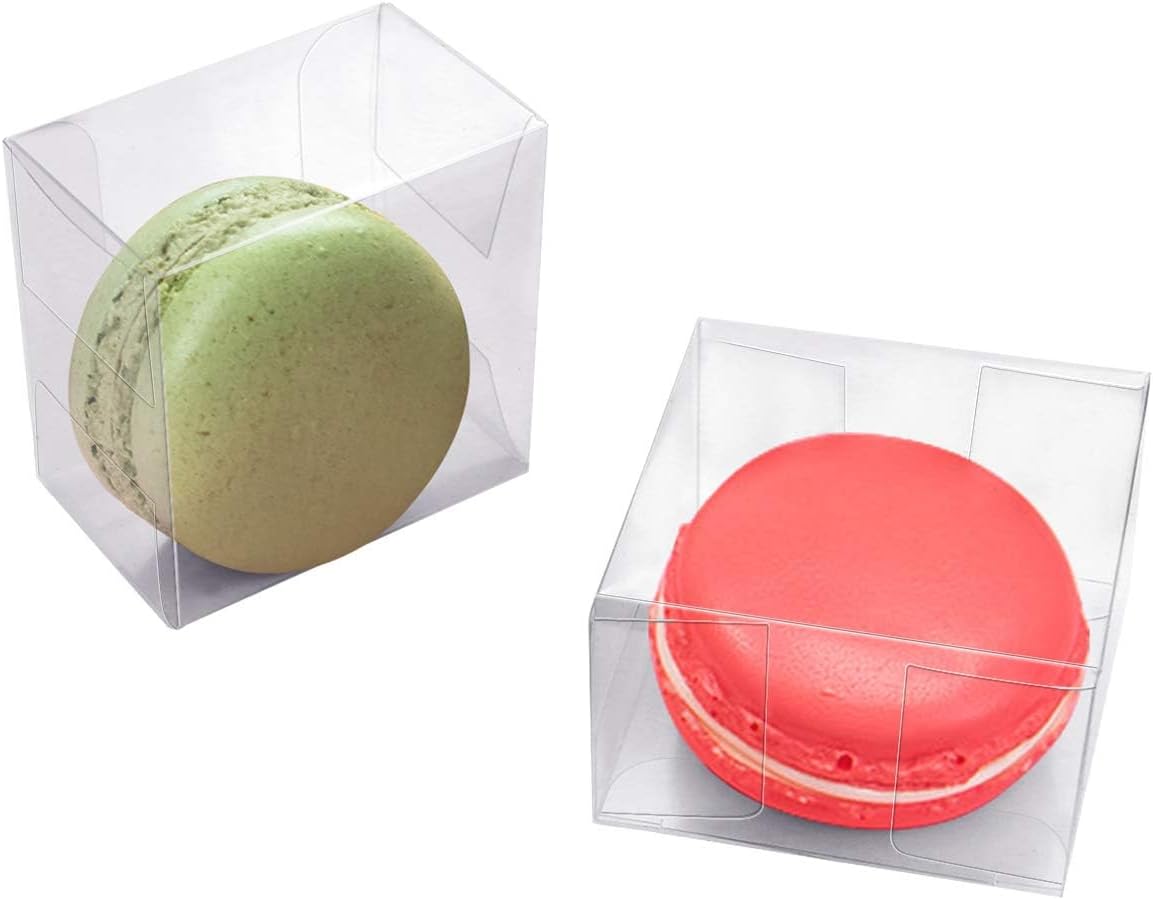 Baby Products For Gift - 100 Pack Clear Plastic Macaron Boxes