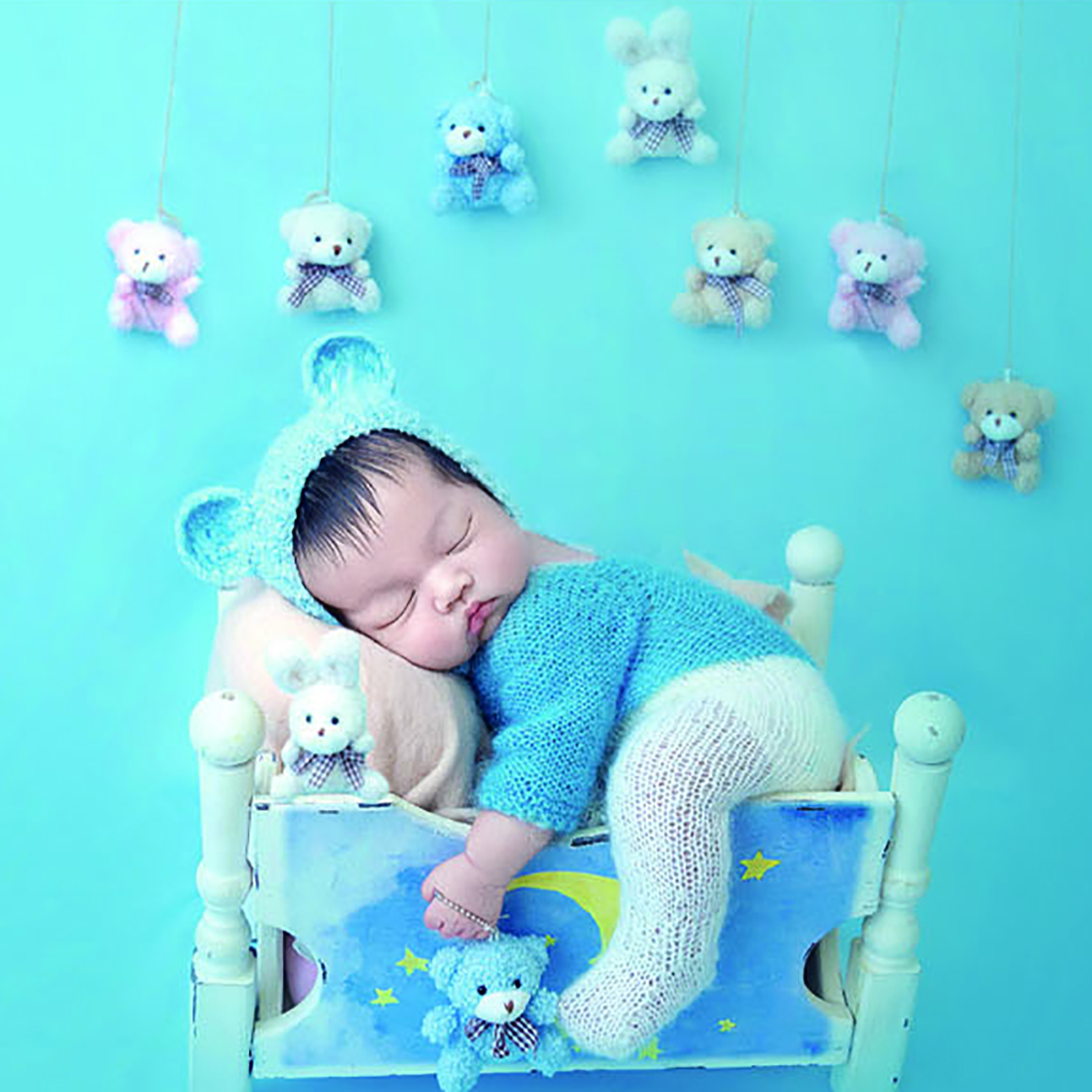 Baby Products Useful - Vintage Knit Fluffy Teddy Bear Romper